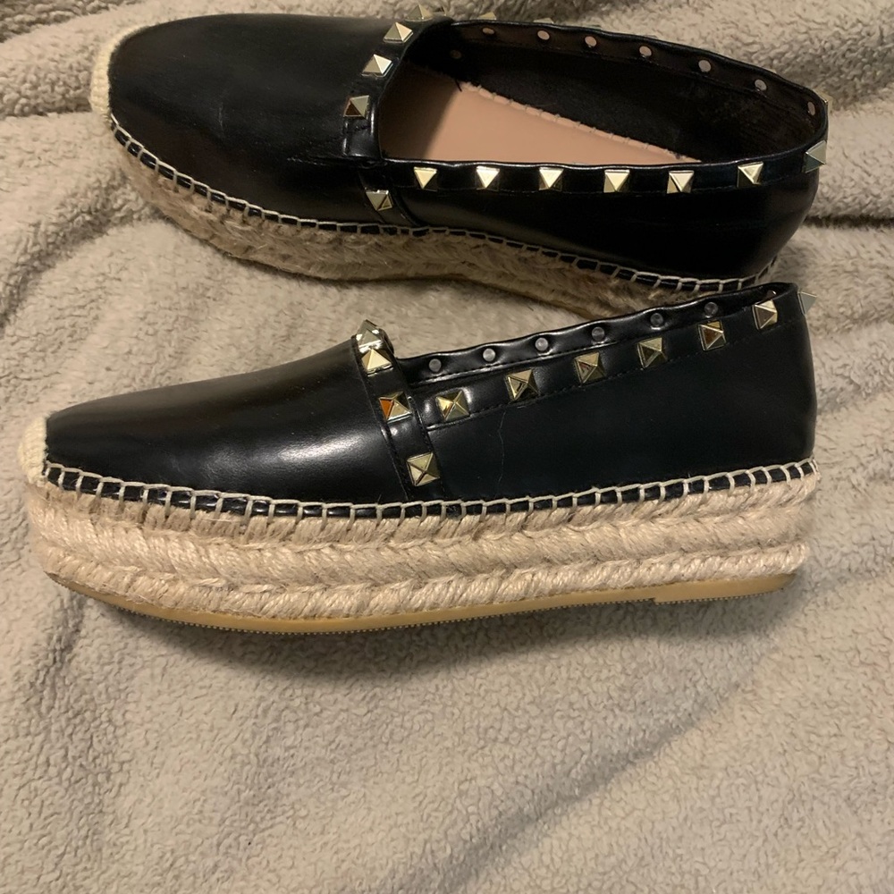 STEVEN Studded Espadrille platforms